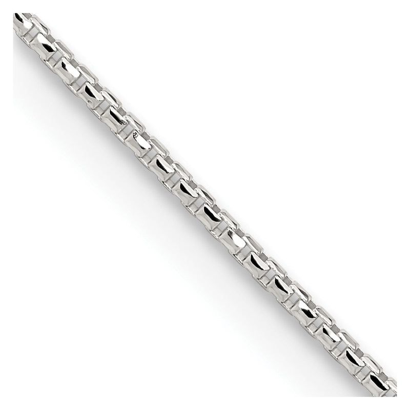 30 Inch Sterling Silver 1.5mm Diamond-Cut Round Box Chain Necklace