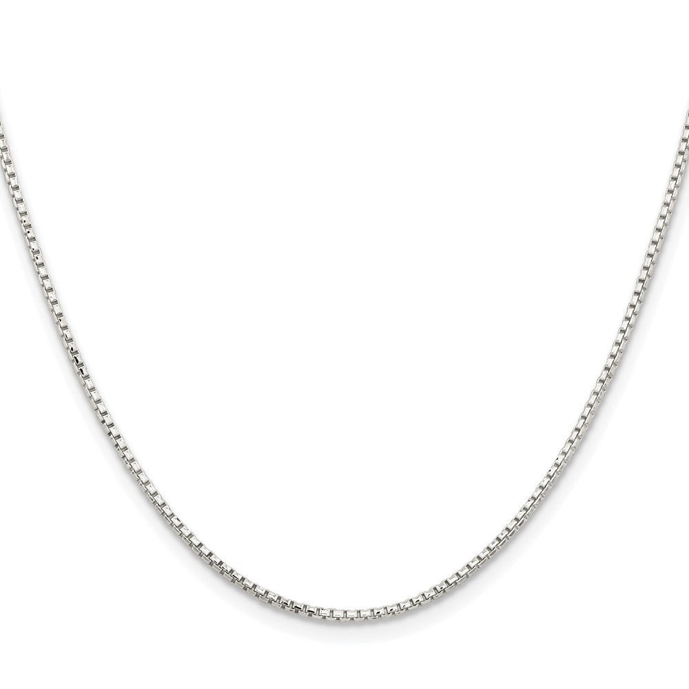 Sterling Silver Rhodium-Plated 1.5mm Diamond-Cut Round Box Chain