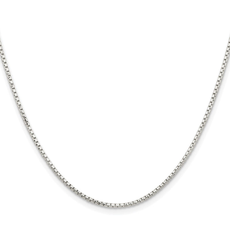 Sterling Silver Rhodium-Plated 1.5mm Diamond-Cut Round Box Chain w/2in Ext.