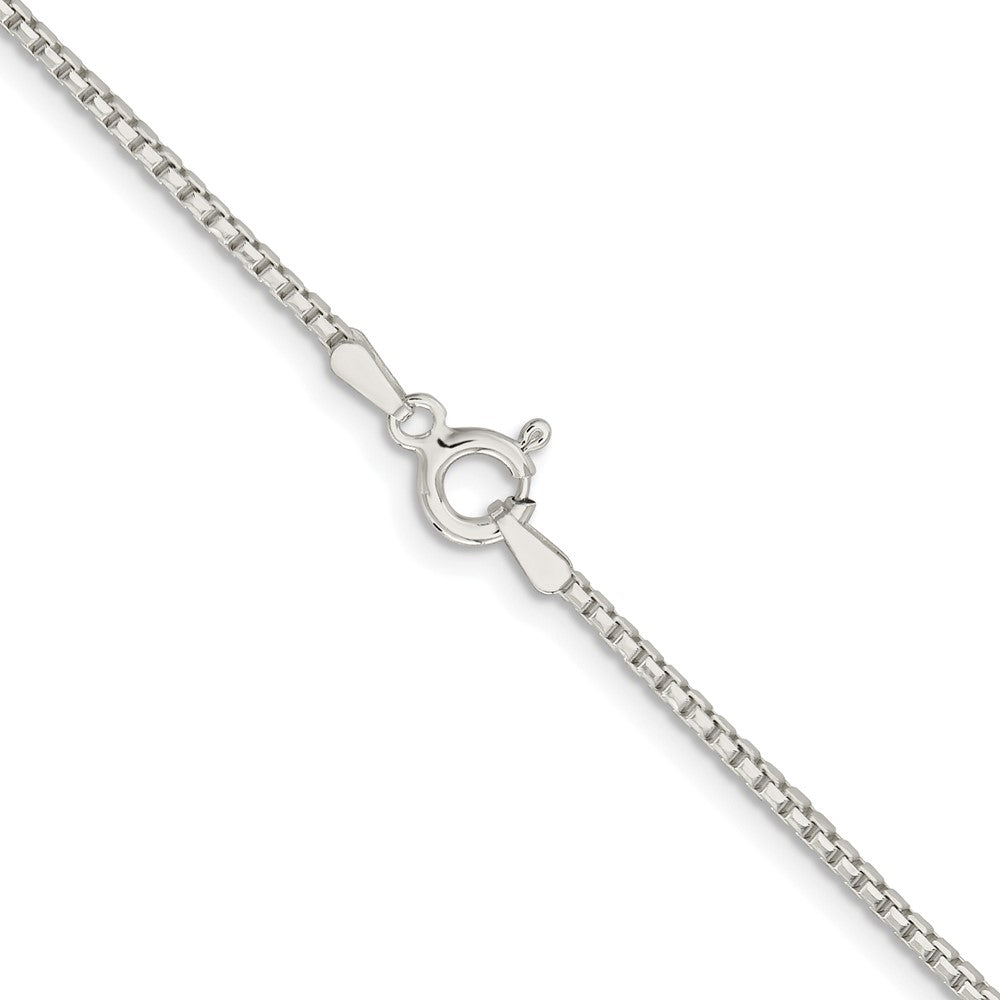 Sterling Silver Rhodium-Plated 1.5mm Diamond-Cut Round Box Chain