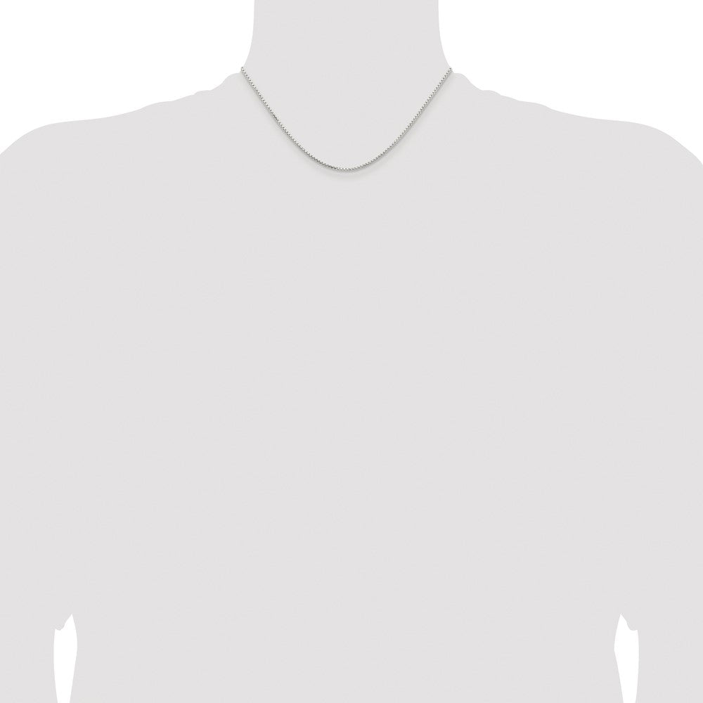 Sterling Silver Rhodium-Plated 1.5mm Diamond-Cut Round Box Chain