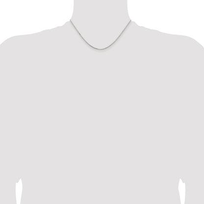 Sterling Silver Rhodium-Plated 1.5mm Diamond-Cut Round Box Chain
