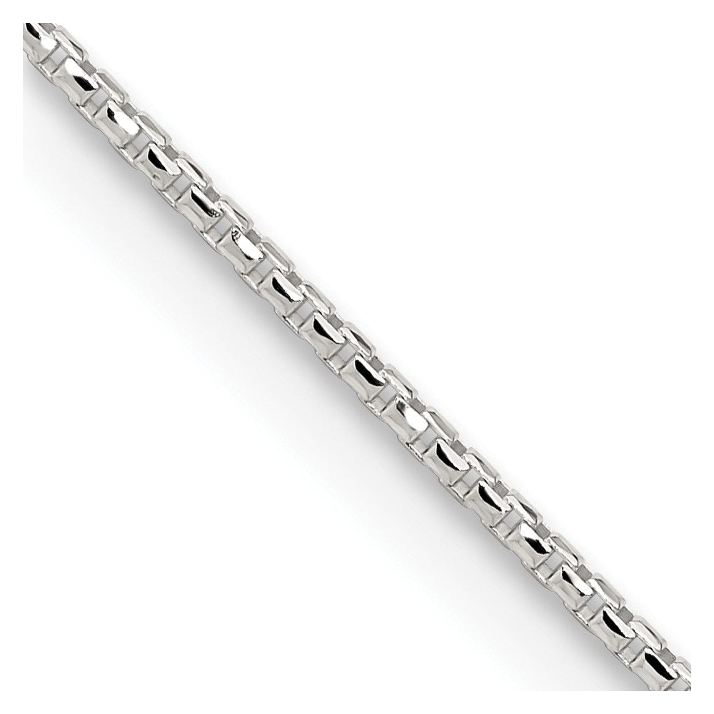 16 Inch Sterling Silver 1.5mm Diamond-Cut Round Box Chain Necklace