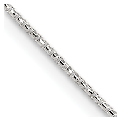 18 Inch Sterling Silver 1.5mm Diamond-Cut Round Box Chain W/2In Ext.