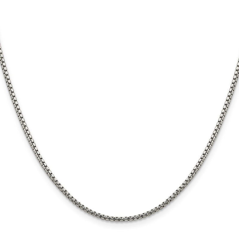 30 Inch Sterling Silver 1.75mm Diamond-Cut Round Box Chain Necklace