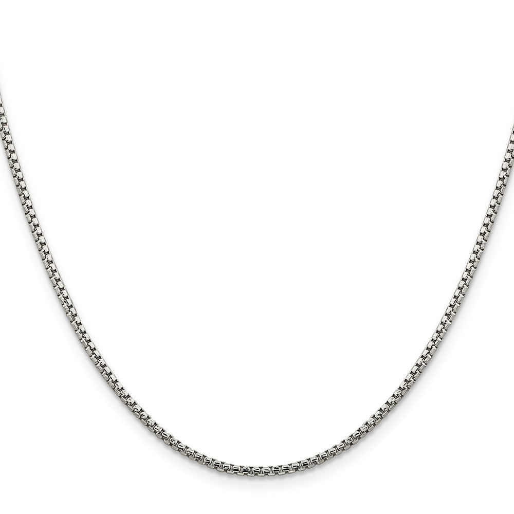 16 Inch Sterling Silver 1.75mm Diamond-Cut Round Box Chain Necklace