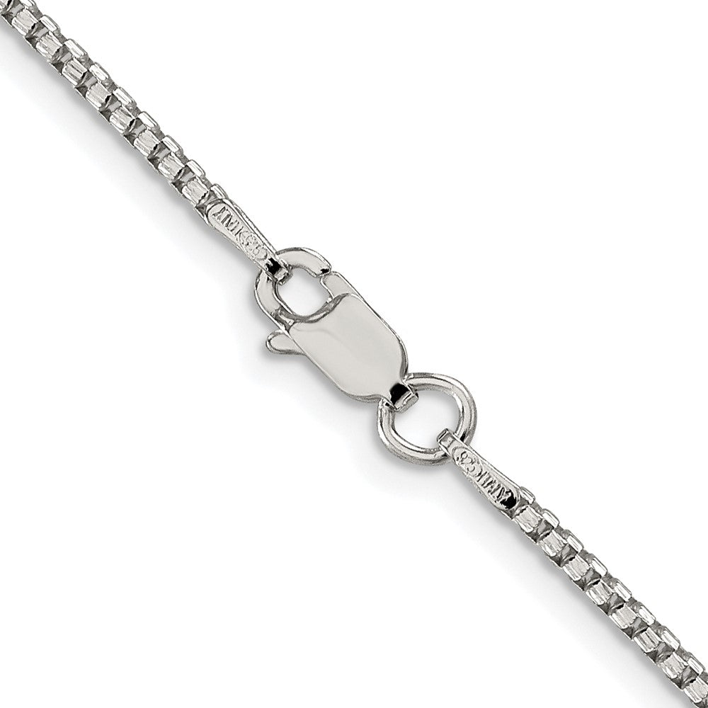 Sterling Silver Rhodium-Plated 1.75mm Diamond-Cut Round Box Chain
