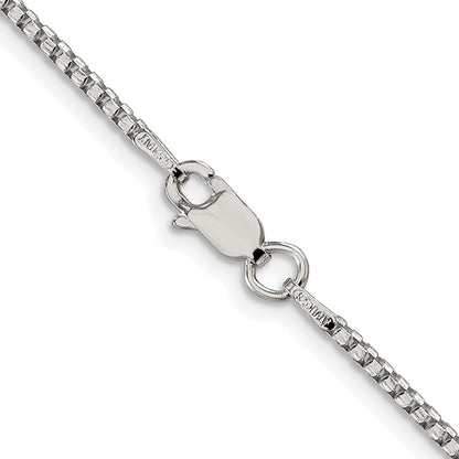 Sterling Silver Rhodium-Plated 1.75mm Diamond-Cut Round Box Chain