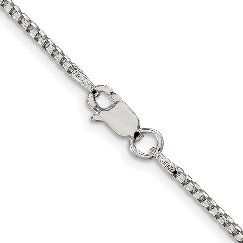 Sterling Silver Rhodium-Plated 1.75mm Diamond-Cut Round Box Chain