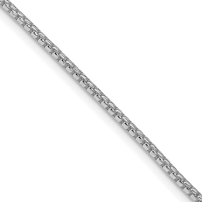 Sterling Silver Rhodium-Plated 1.75mm Diamond-Cut Round Box Chain