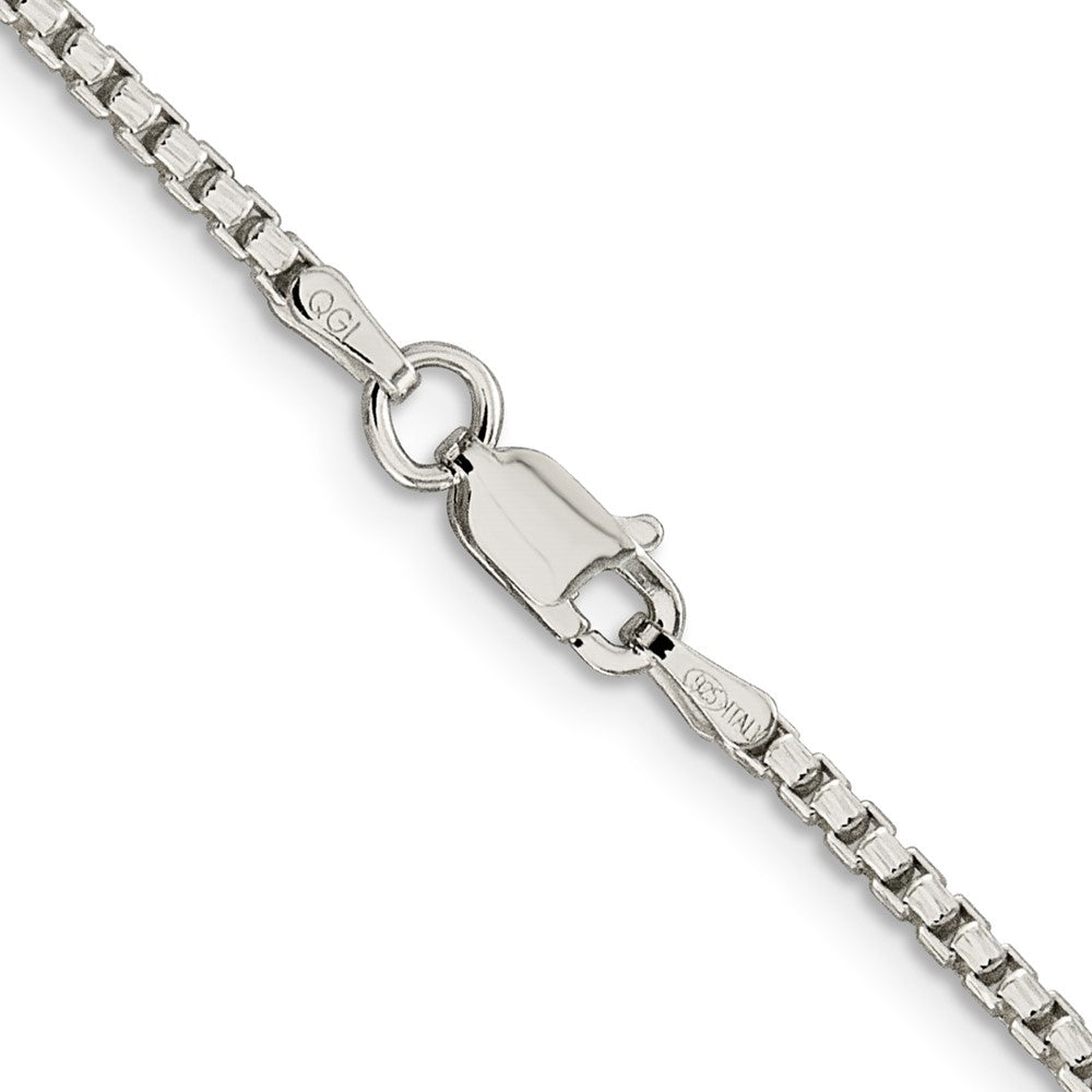 36 Inch Sterling Silver 2mm Diamond-Cut Round Box Chain Necklace