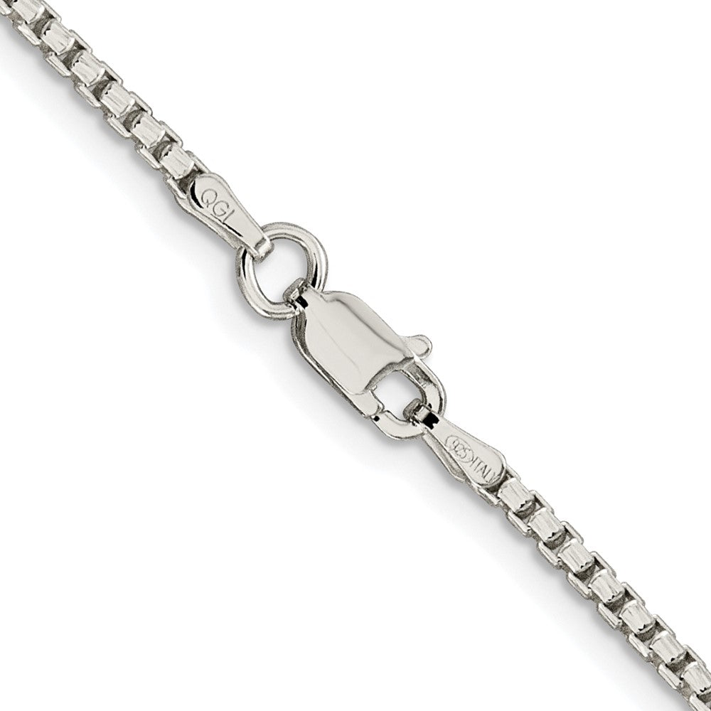 Sterling Silver Rhodium-Plated 2mm Diamond-Cut Round Box Chain