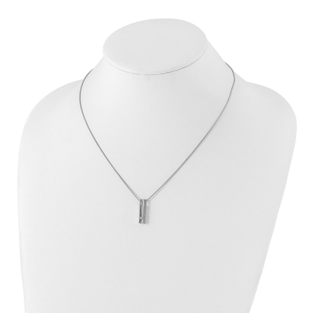 Sterling Silver White Ice Rhodium-Plated 18 Inch Diamond Necklace With 2 Extender