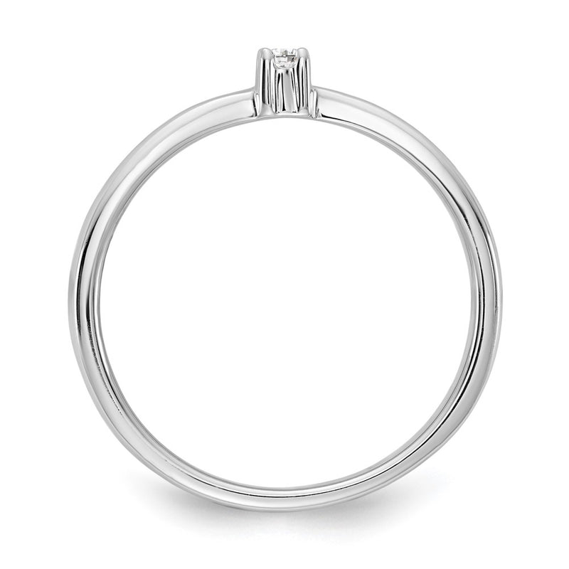 Sterling Silver White Ice Rhodium-Plated Diamond Ring
