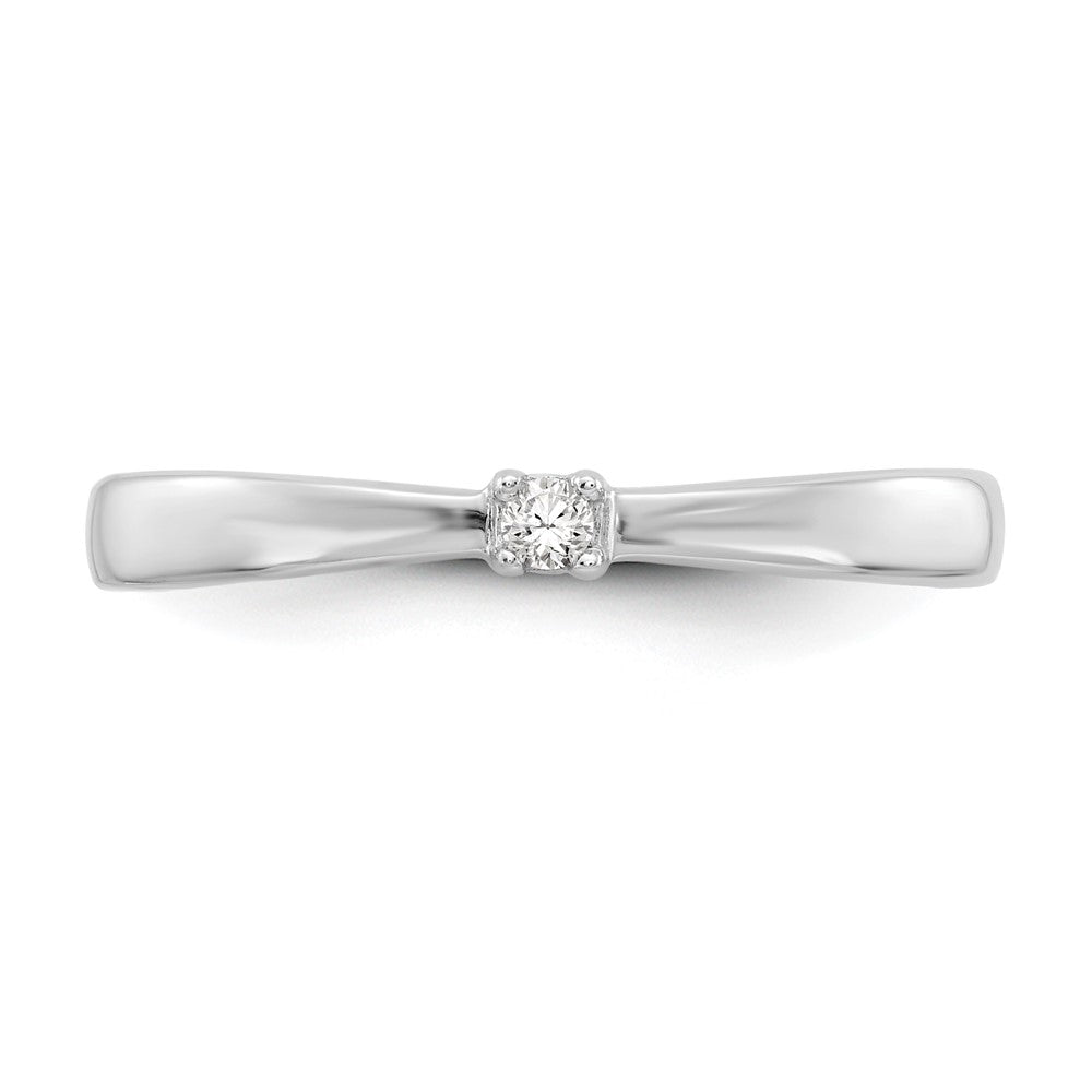 Sterling Silver White Ice Rhodium-Plated Diamond Ring