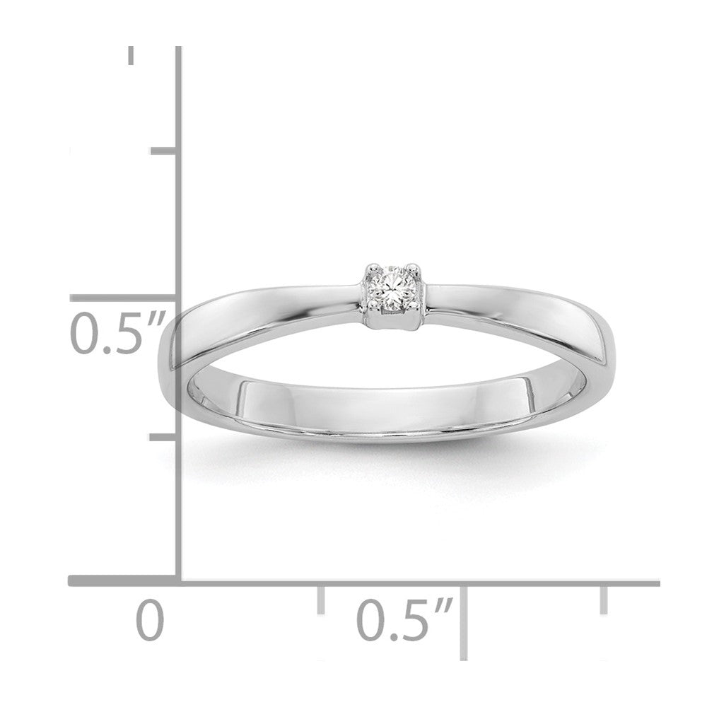 Sterling Silver White Ice Rhodium-Plated Diamond Ring