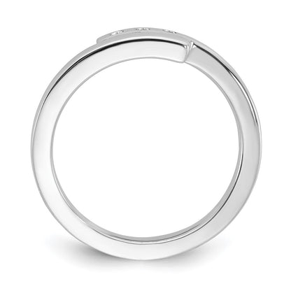 Sterling Silver White Ice Rhodium-Plated Diamond Ring