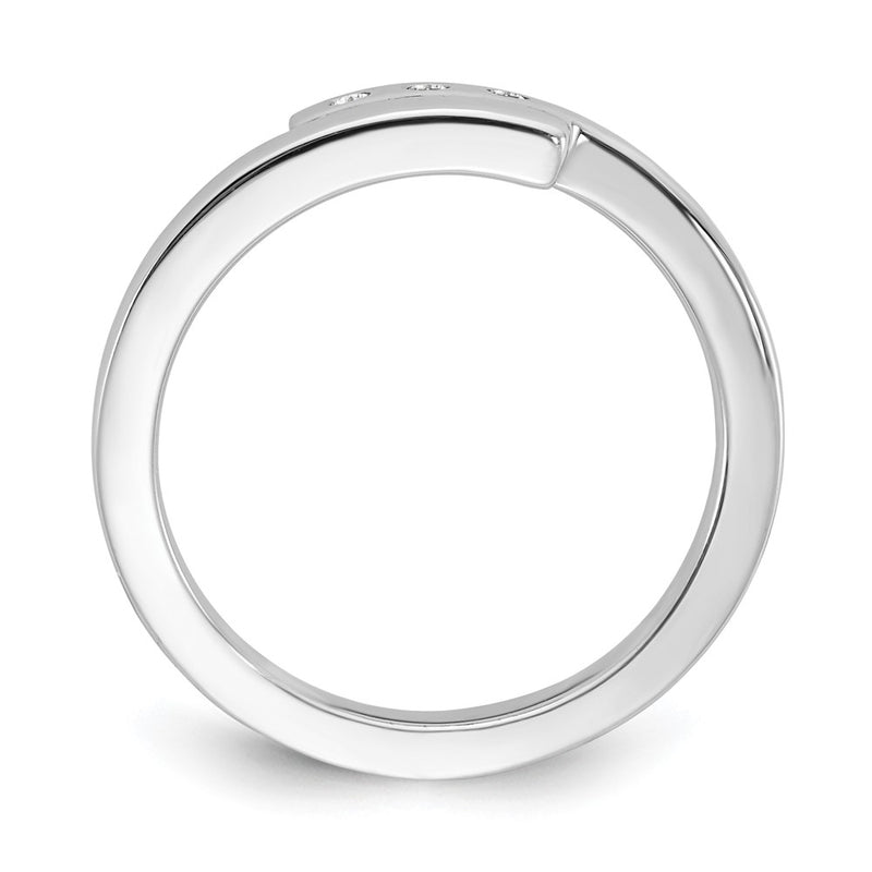 Sterling Silver White Ice Rhodium-Plated Diamond Ring