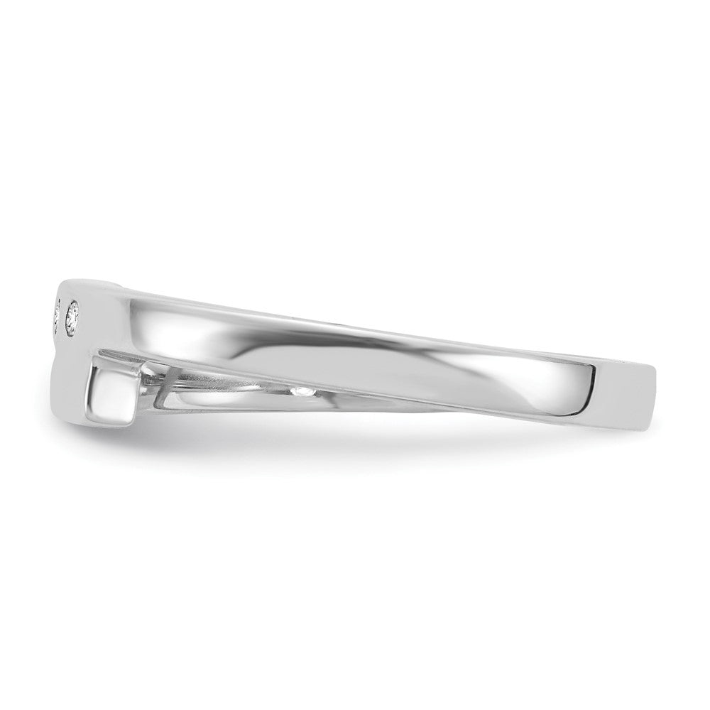 Sterling Silver White Ice Rhodium-Plated Diamond Ring