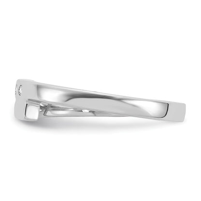Sterling Silver White Ice Rhodium-Plated Diamond Ring