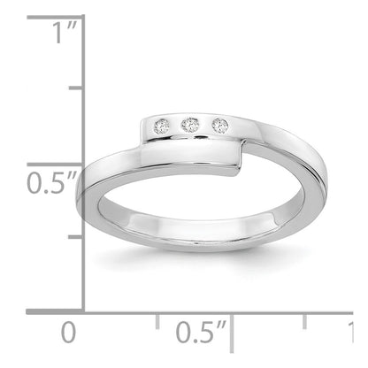 Sterling Silver White Ice Rhodium-Plated Diamond Ring