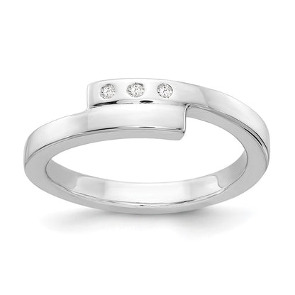 Sterling Silver White Ice Rhodium-Plated Diamond Ring
