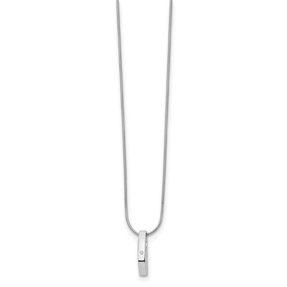 Sterling Silver White Ice Rhodium-Plated 18 Inch Diamond Necklace With 2 Extender