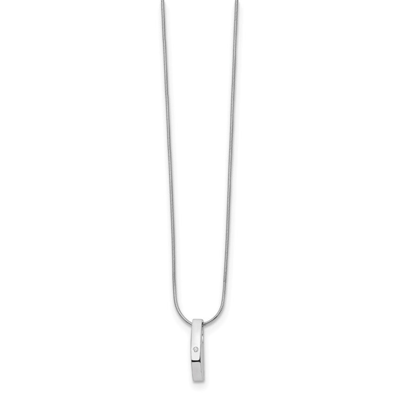 Sterling Silver White Ice Rhodium-Plated 18 Inch Diamond Necklace With 2 Extender
