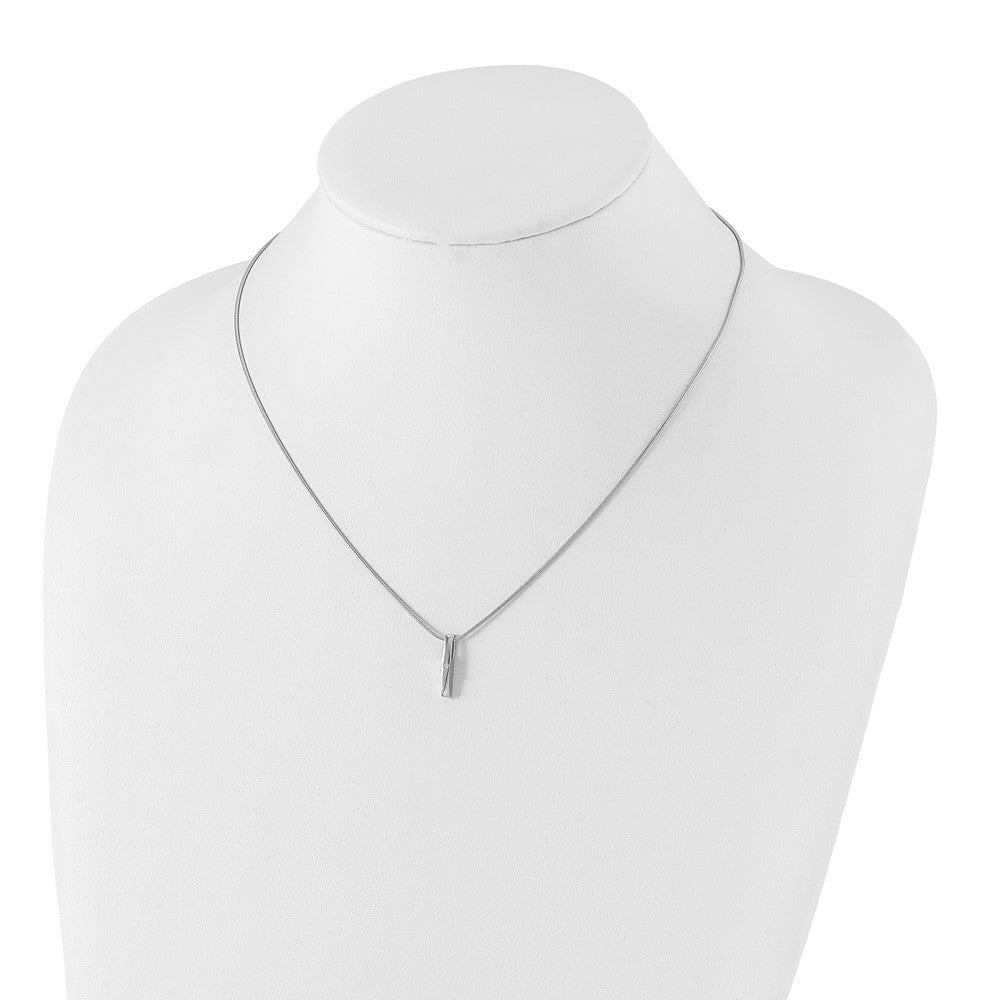 Sterling Silver White Ice Rhodium-Plated 18 Inch Diamond Necklace With 2 Extender