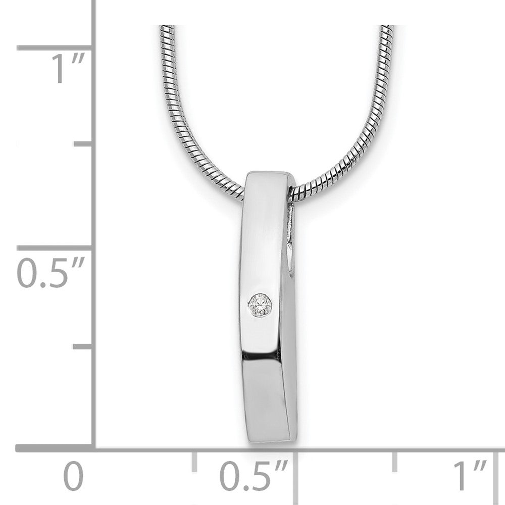 Sterling Silver White Ice Rhodium-Plated 18 Inch Diamond Necklace With 2 Extender