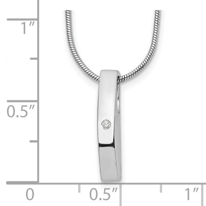 Sterling Silver White Ice Rhodium-Plated 18 Inch Diamond Necklace With 2 Extender