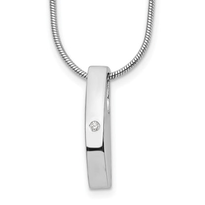Sterling Silver White Ice Rhodium-Plated 18 Inch Diamond Necklace With 2 Extender