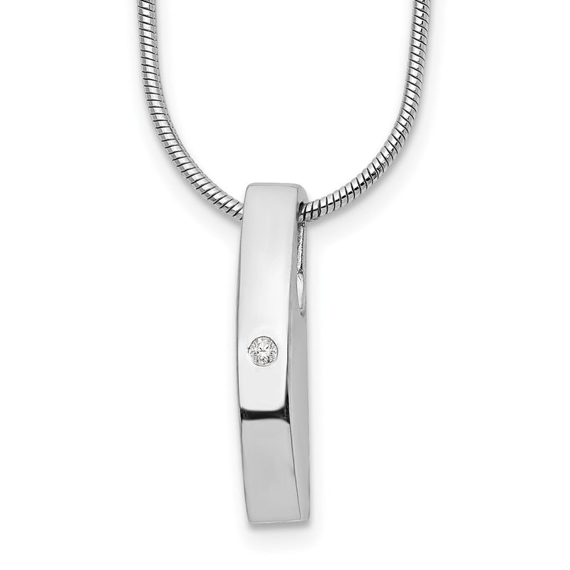 Sterling Silver White Ice Rhodium-Plated 18 Inch Diamond Necklace With 2 Extender