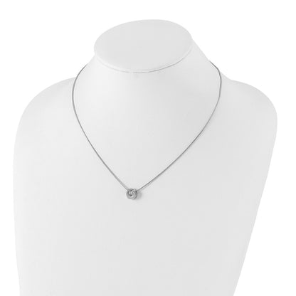 Sterling Silver White Ice Rhodium-Plated 18 Inch Diamond Necklace With 2 Extender