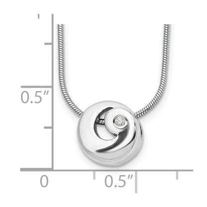 Sterling Silver White Ice Rhodium-Plated 18 Inch Diamond Necklace With 2 Extender