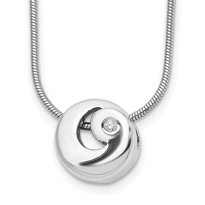 Sterling Silver White Ice Rhodium-Plated 18 Inch Diamond Necklace With 2 Extender