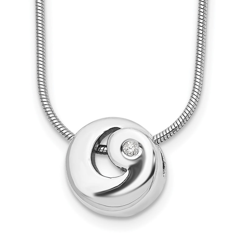 Sterling Silver White Ice Rhodium-Plated 18 Inch Diamond Necklace With 2 Extender