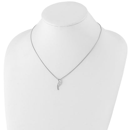 Sterling Silver White Ice Rhodium-Plated 18 Inch Diamond Necklace With 2 Extender