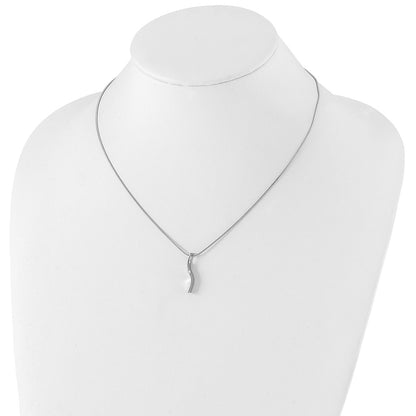 Sterling Silver White Ice Rhodium-Plated 18 Inch Diamond Necklace With 2 Extender