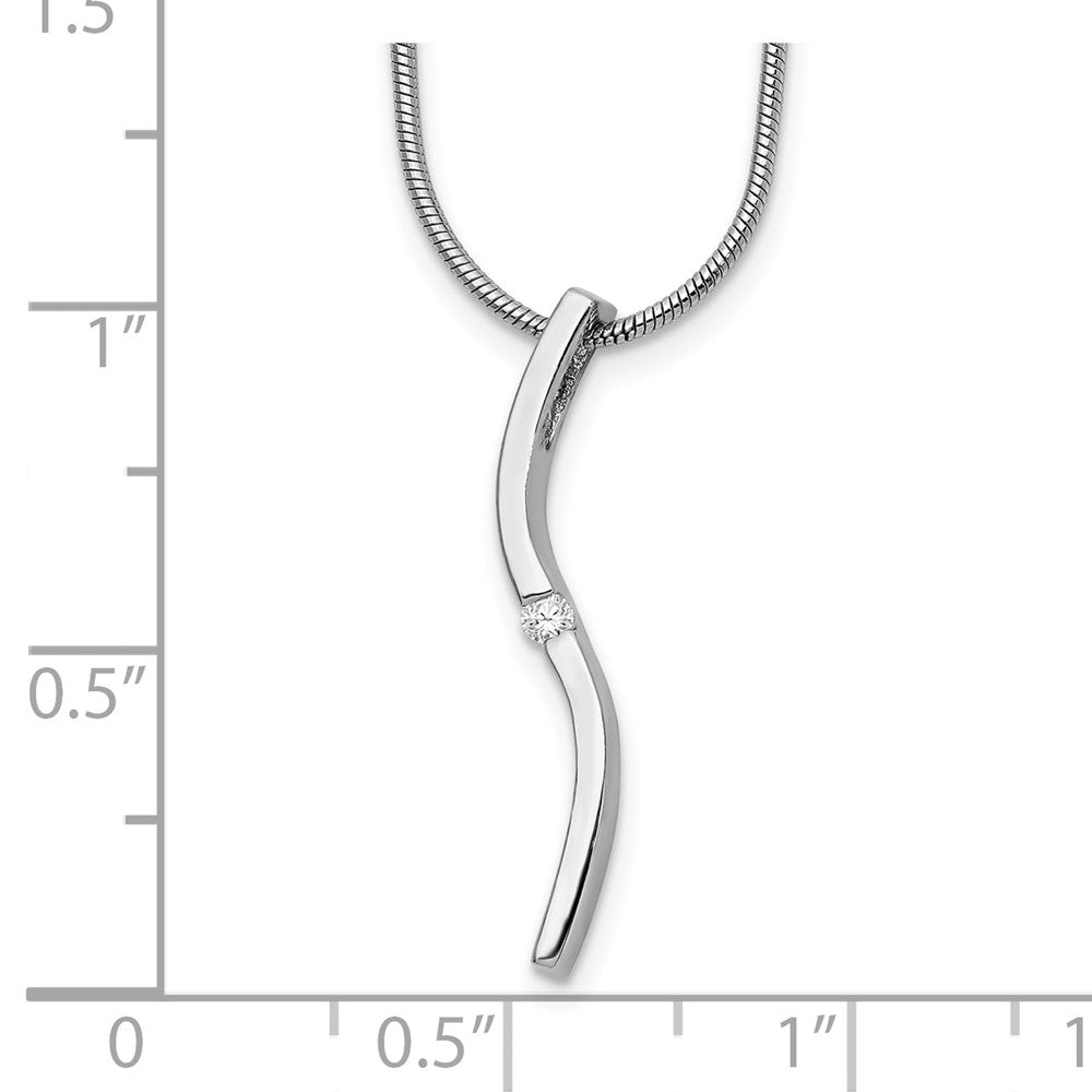 Sterling Silver White Ice Rhodium-Plated 18 Inch Diamond Necklace With 2 Extender