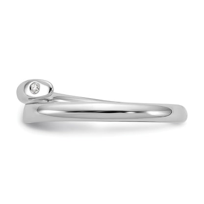 Sterling Silver White Ice Rhodium-Plated Diamond Ring