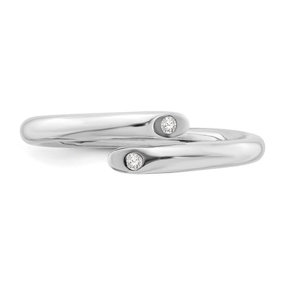 Sterling Silver White Ice Rhodium-Plated Diamond Ring