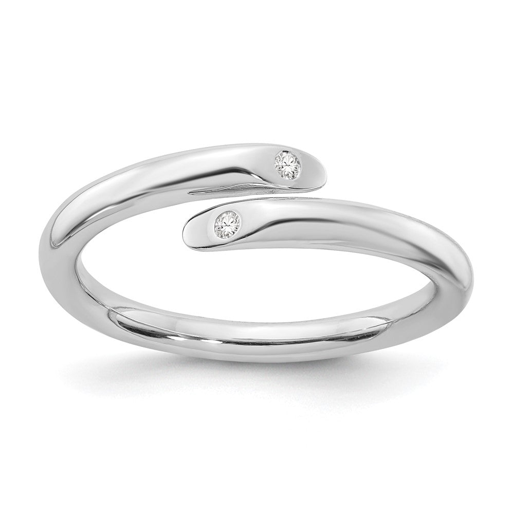 Sterling Silver White Ice Rhodium-Plated Diamond Ring