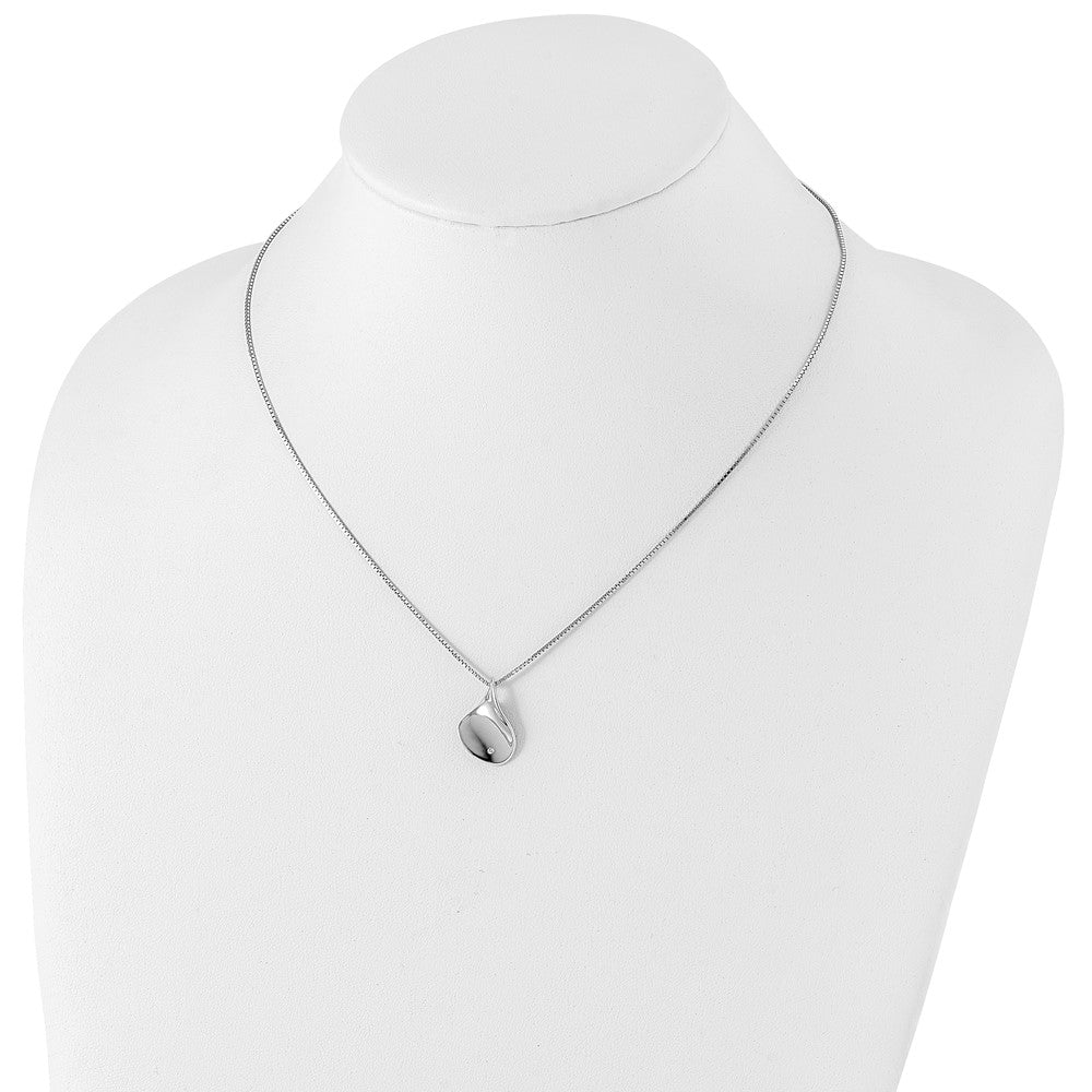 Sterling Silver White Ice Rhodium-Plated 18 Inch Diamond Teardrop Necklace With 2 Extender