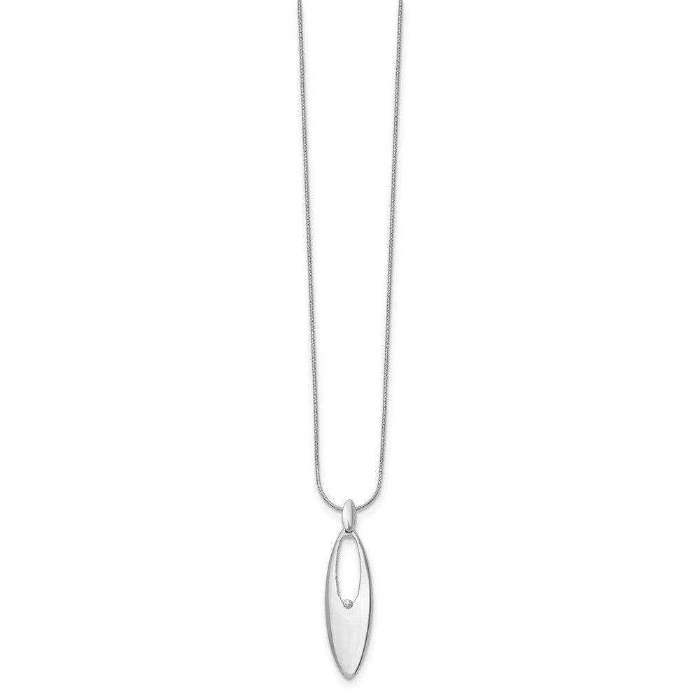 Sterling Silver White Ice Rhodium-Plated 18 Inch Diamond Necklace With 2 Extender