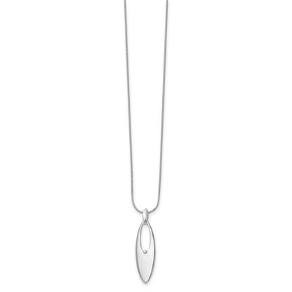 Sterling Silver White Ice Rhodium-Plated 18 Inch Diamond Necklace With 2 Extender