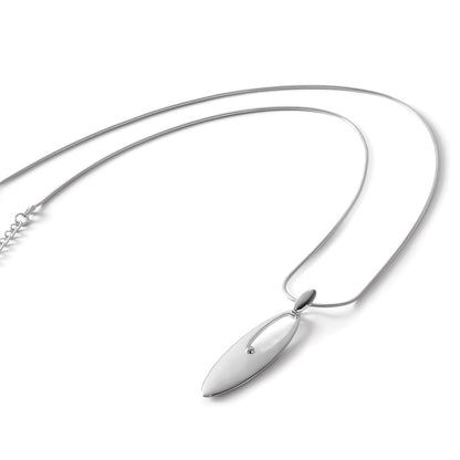 Sterling Silver White Ice Rhodium-Plated 18 Inch Diamond Necklace With 2 Extender