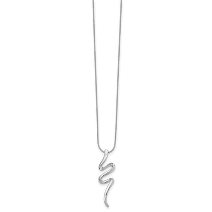 Sterling Silver White Ice Rhodium-Plated 18 Inch Diamond Necklace With 2 Extender