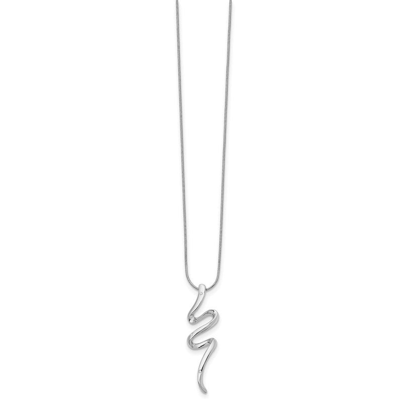 Sterling Silver White Ice Rhodium-Plated 18 Inch Diamond Necklace With 2 Extender