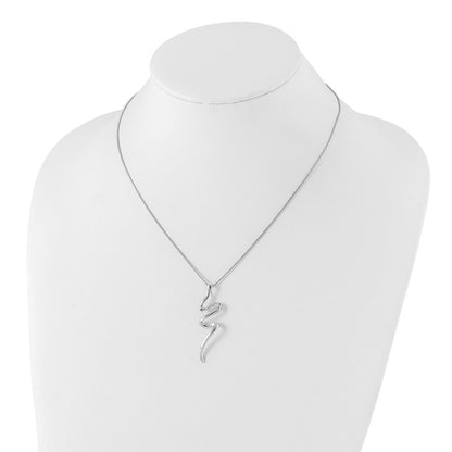 Sterling Silver White Ice Rhodium-Plated 18 Inch Diamond Necklace With 2 Extender